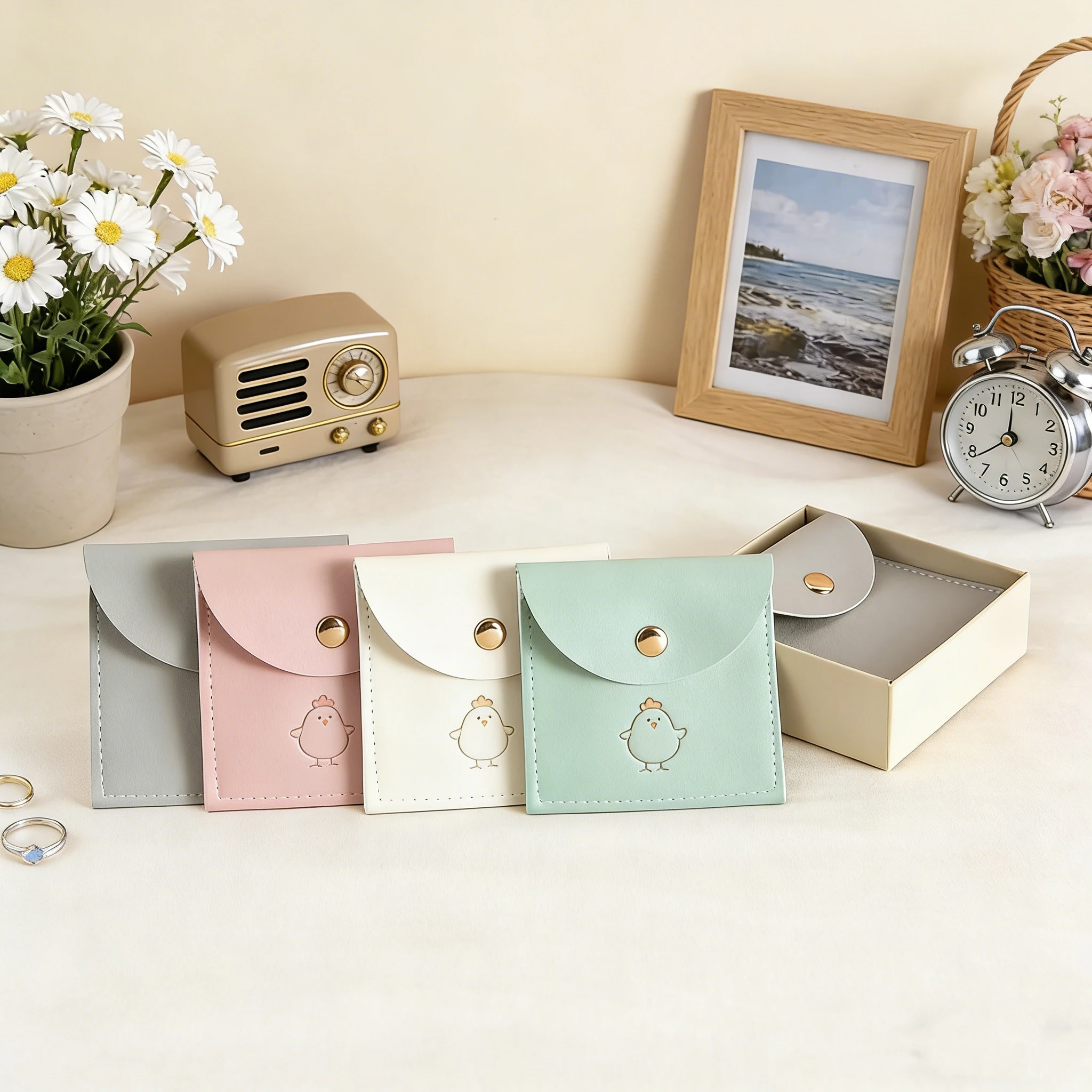 

Мешочки для украшений из искусственной кожи с логотипом на заказ, 50 шт., на кнопке, для хранения, подарочные, портативные, пылезащитные, для колец, ожерелий, серег