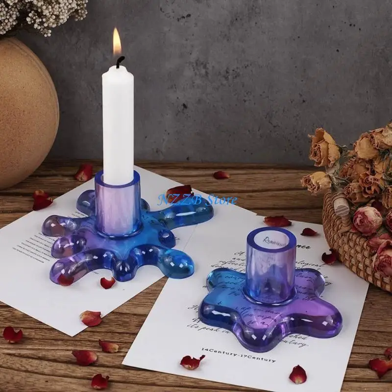 

T21F Unique DIY Water Drop Holder Mold for Resin Crafts Candlestick Stand Mould Resin Casting Tool