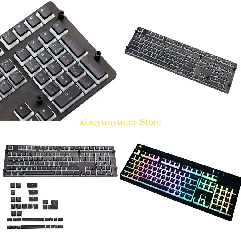 

P9JB Колпачок PBT для механических клавиатур, черный GH60 Tkl 104 108