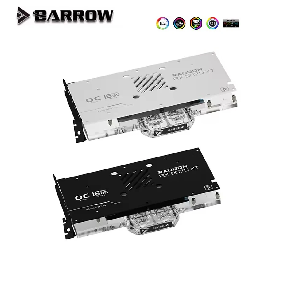 Barrow GPU bloque de agua para Sapphire Radeon RX 9070 XT GAMING OC 16GB Nitro + radiador de refrigeración de tarjeta de vídeo