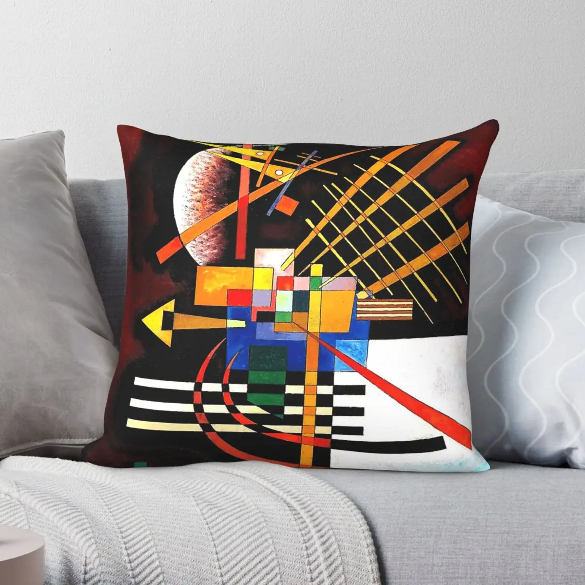 Wassily Kandinsky Above And Left Square Pillowcase Polyester Linen Velvet Creative Zip Decor Throw Pillow Case Home Cushion Case