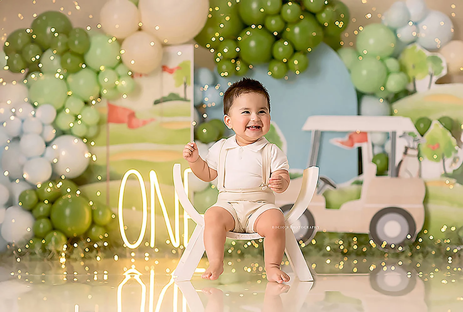 My First Hole in One Backdrops Kids Baby Photography Child Birthday Cake Smash Photocall Golf Sports Backgrounds