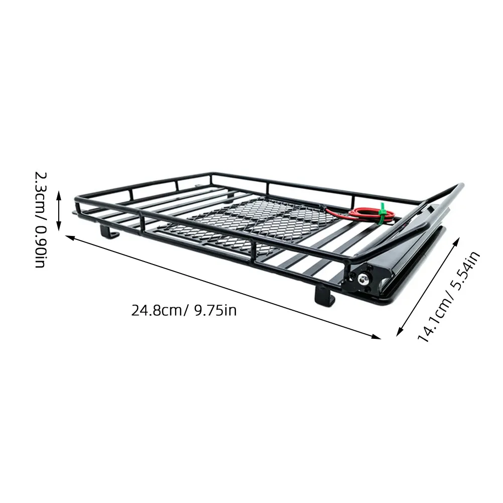 1:10 RC Roof Luggage Rack Storage Bracket Simulation Climbing Car Black Metal Lightweight Durable Cargo Accessory Car Model