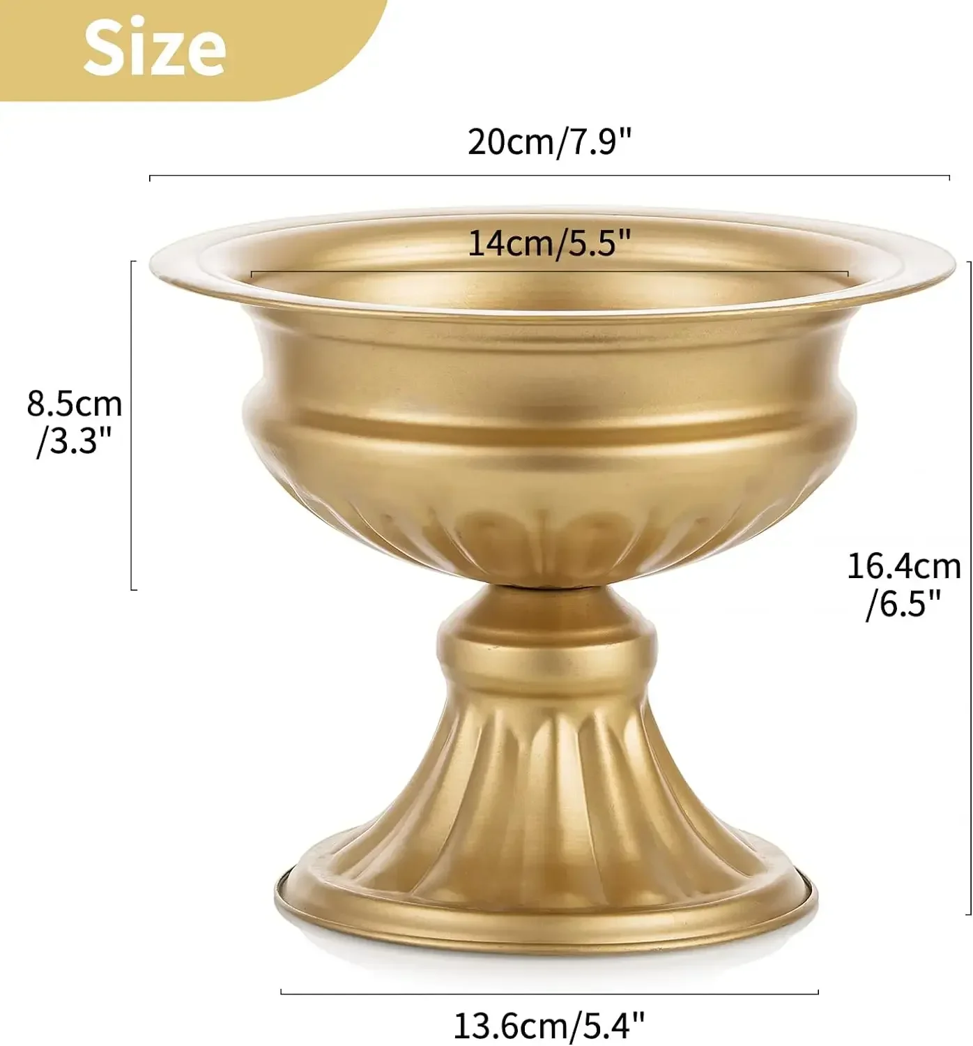 Imagem -05 - Nuptio Ouro Vasos para Centerpieces Elegante Plantador de Urna de Metal Wedding Centerpieces 6.5in Altura 10 Pcs