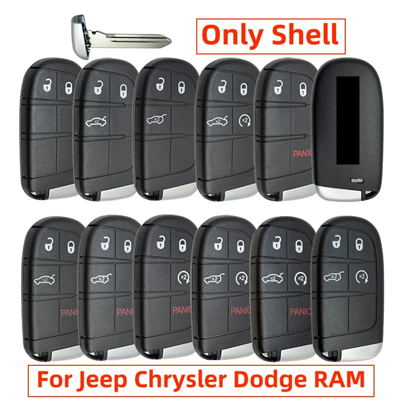 Carcasa de llave remota CY24 de 2/3/4/5 botones para Jeep Grand Cherokee Dodge Ram 1500 Journey Charger Dart Challenger Durango Chrysler 300