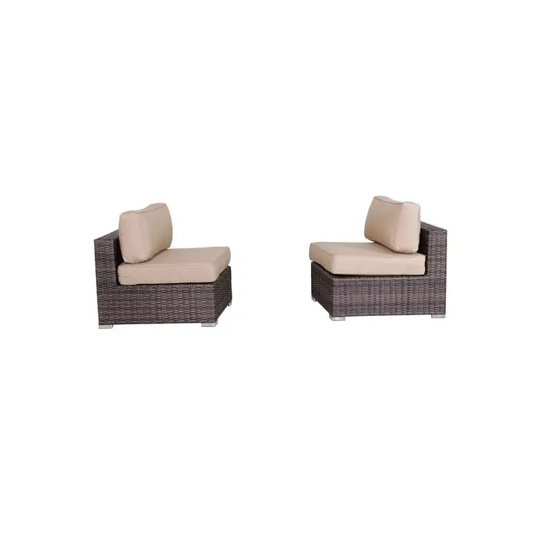 

28" Wide Armless Outdoor Chairs with Cushions Set of 2 Fully Assembled Comfortable Patio Seating
