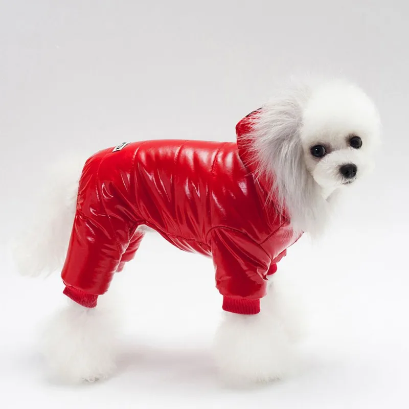 Winter Pet Dog Clothes Warm Puppy Jumpsuit Waterproof Pet Hooded Coat Thicken Dog Down Jacket Jumpsuits For Small Dog Costume