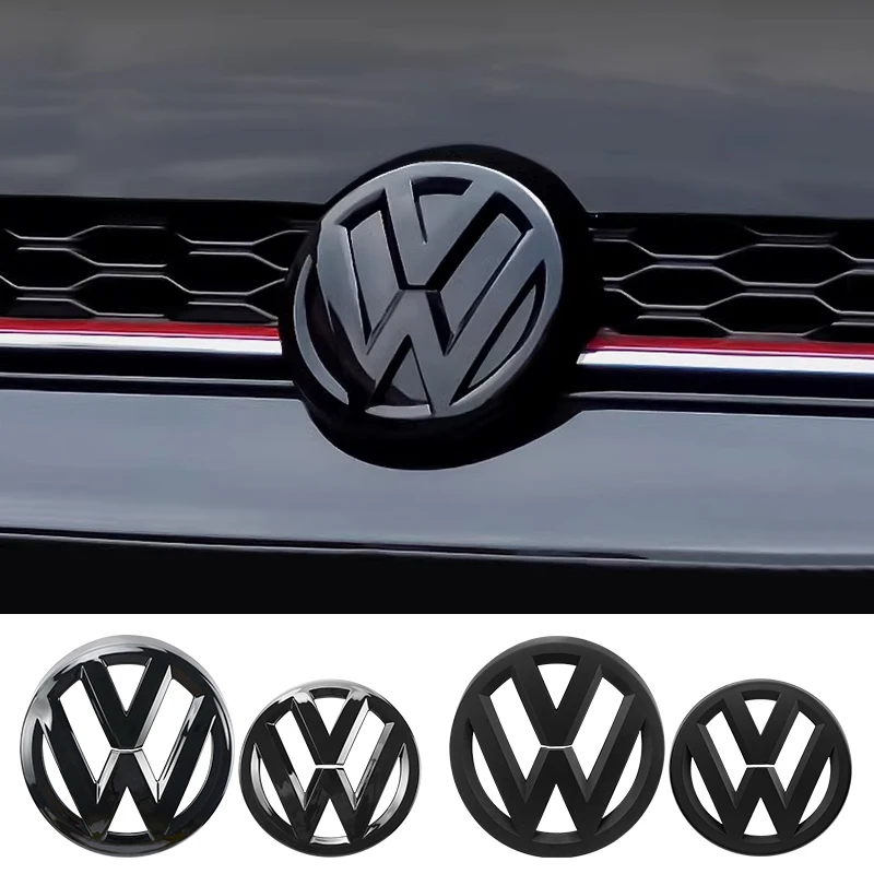 Car Glossy Black Front Grill Badges Rear Trunk Emblem Lid Covers Logo Sticker For VW Volkswagen GOLF 6 MK6 10-13 Accessories