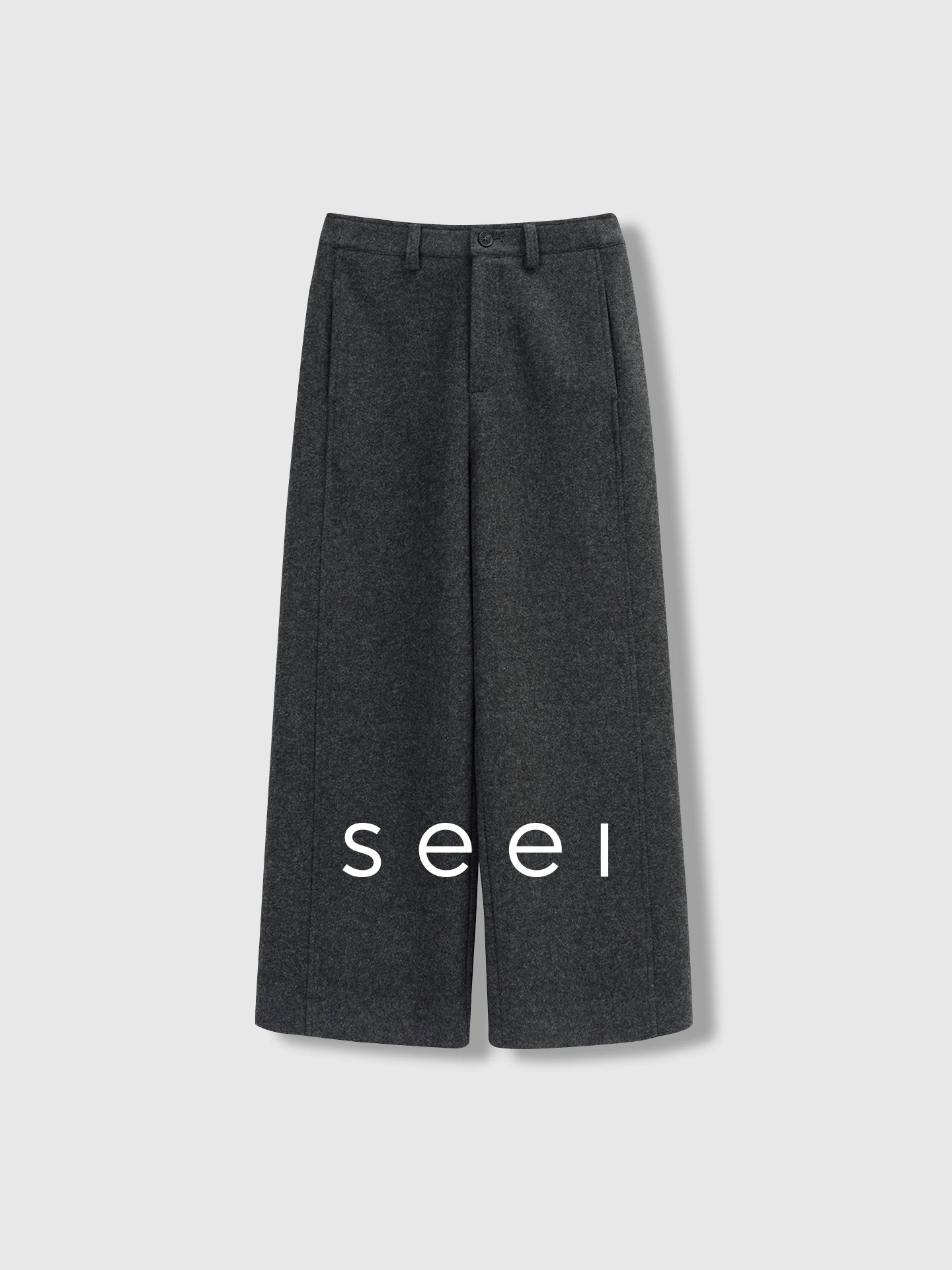 

Теплые шерстяные брюки прямого кроя для женщин с высокой талией, на молнии, простые, повседневные, для зимнего сезона