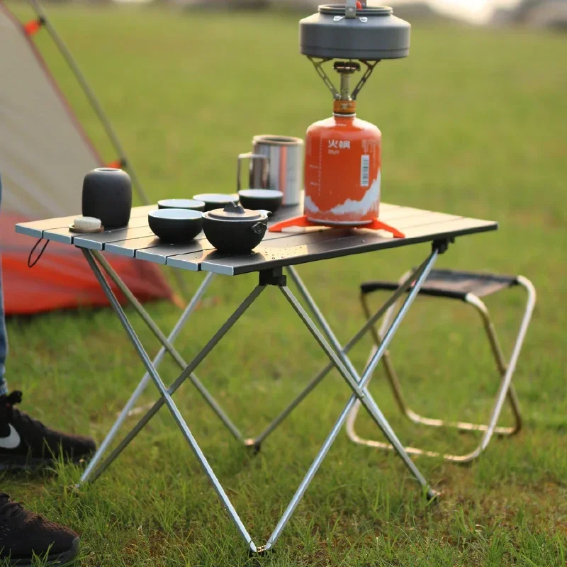 Compact Ultralight Foldable Table Aluminum Frame Outdoor Dining Surface Hiking Backpacking Picnic Gear