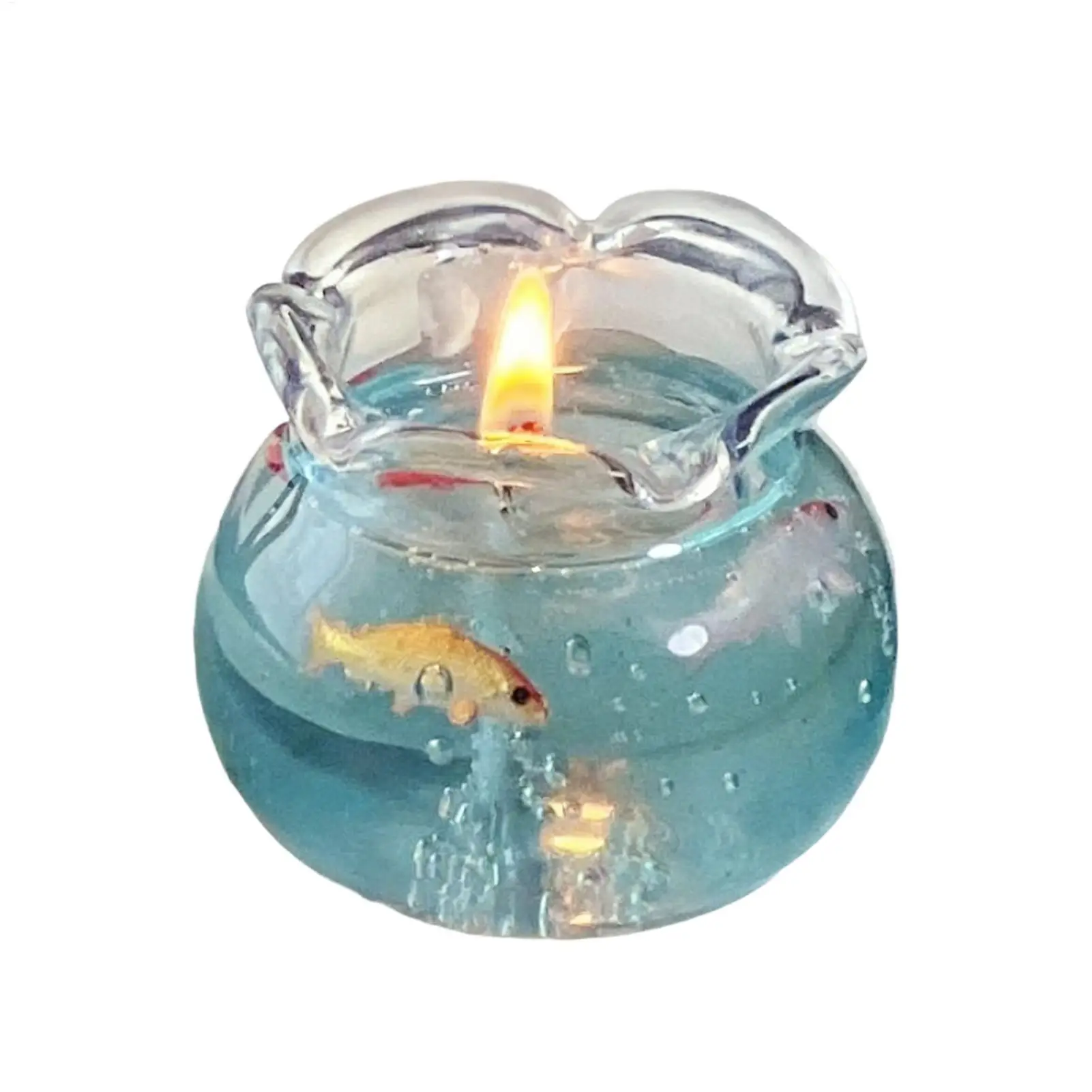 Mini Bubble Fish Tank Candle Cute Aromatic Scented Candle Decor for Bedroom Meditation Party Favors Home Aesthetic Decor