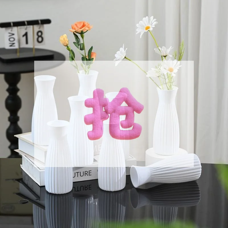 1PC White Plastic Diamond Vases, Modern Geometric Cut-Face Vases, Small Floral Vases, Home Decor, Desktop Centerpieces, Wedding