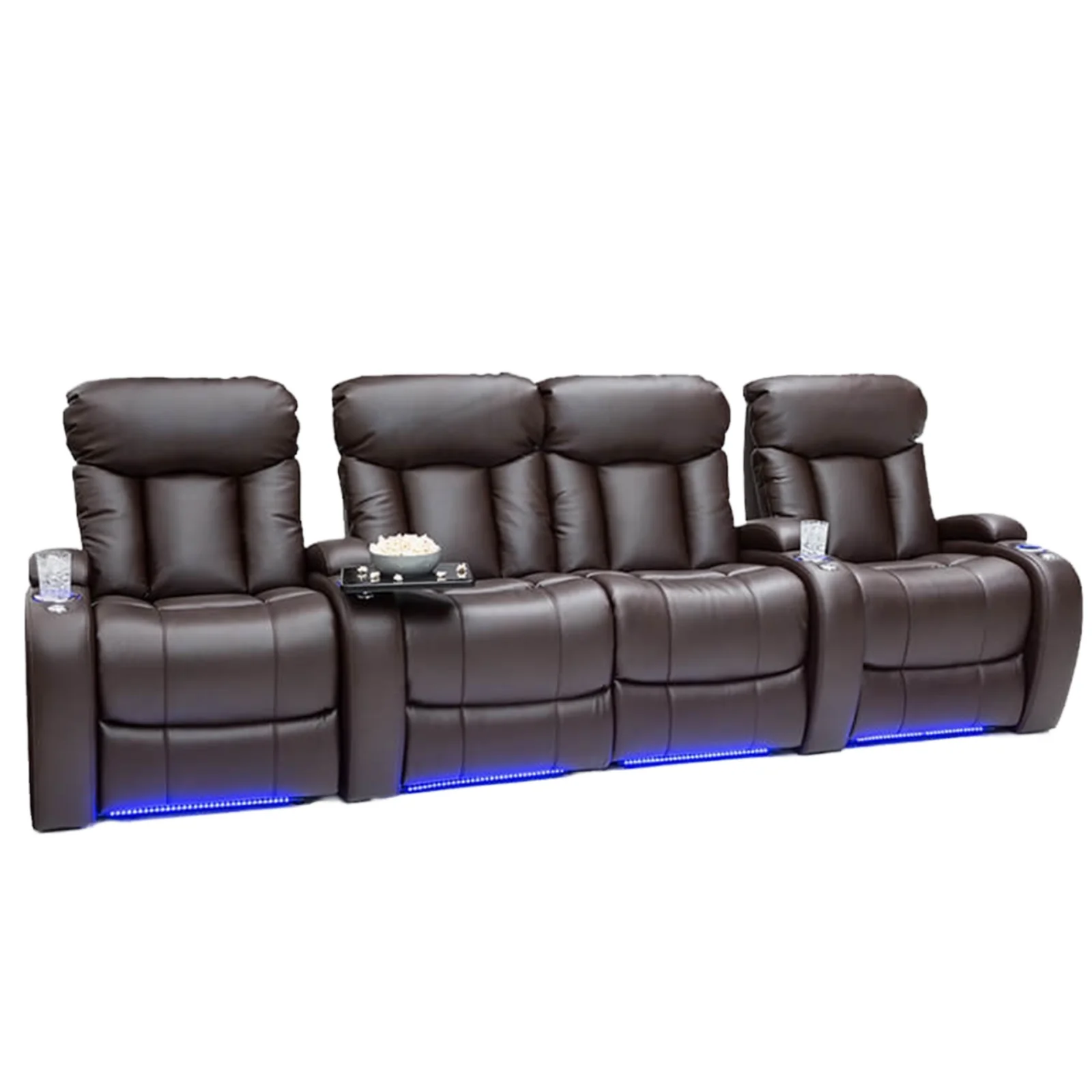 #Chunyun Supplier Hot Selling Luxury Modern Theater Cinema Recliner Sofa Chair 3 Seater Wedge Arms LED Light PU Leather Home