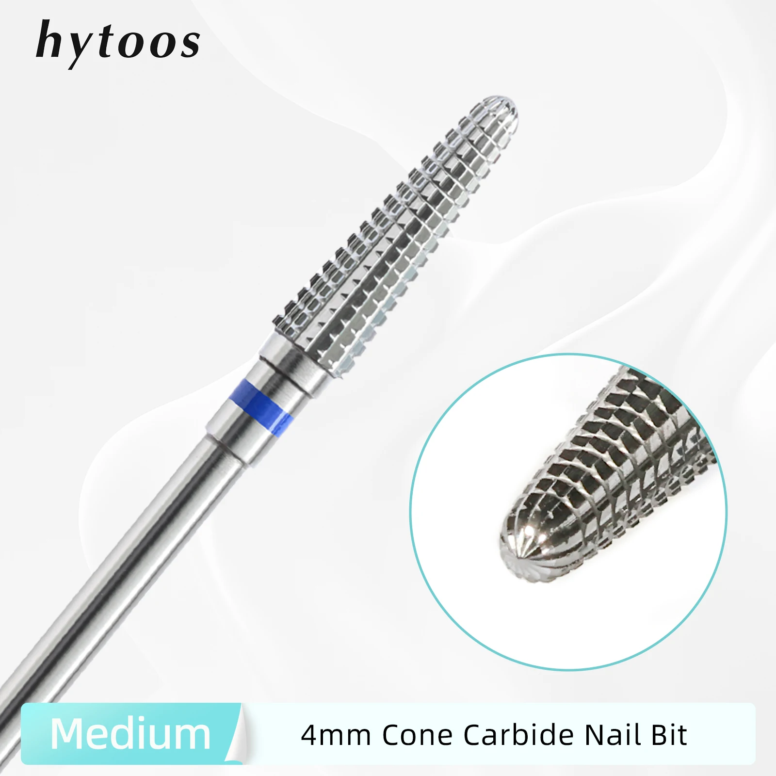 HYTOOS Cone Cuticle Nail Drill Bit Straight Cut Conical Carbide Nail Bit Manicure Gel Polish Remover Electric Drills Accessories