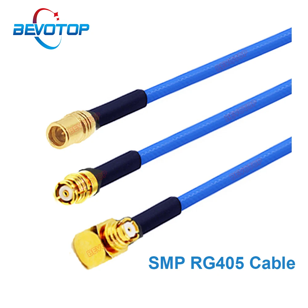 

1PCS RG405 SMP to SMP Cable SMP Male Female Straight / Right Angle 90° Plug High Frequency RG-405 086 Pigtail SMP Jumper BEVOTOP