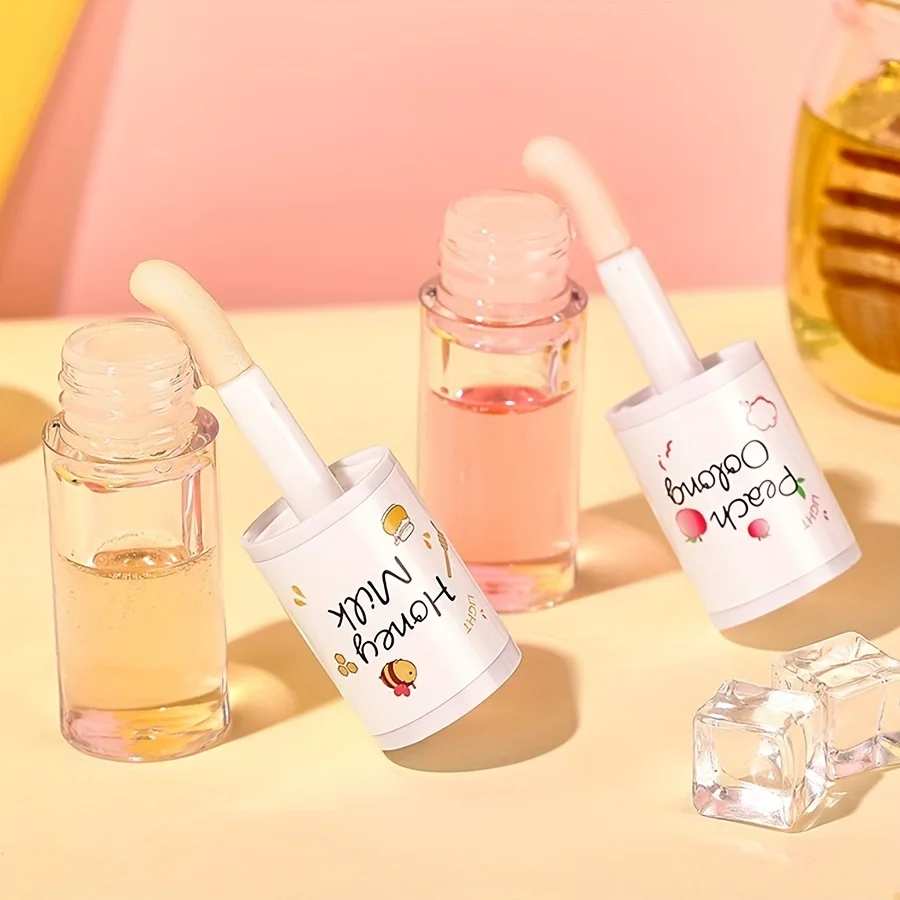 Honey Milk & Peach Oolong Lip Oil Lip Gloss - Hydrating, Non-Sticky, and Nourishing Lip Care with Shiny Glossy Finish for All Sk