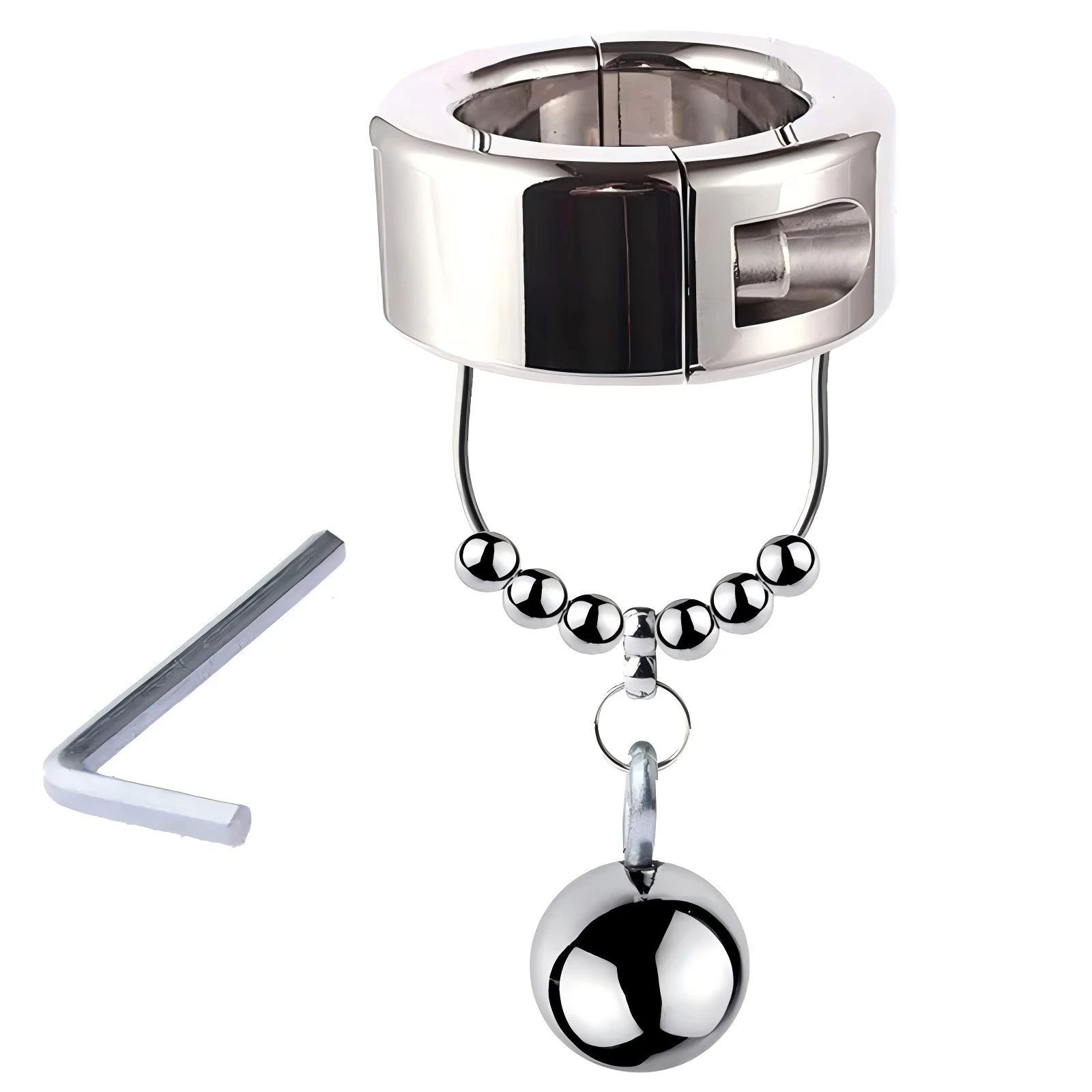 SM Sex Products Men's Stainless Steel Scrotal Bondage Testicular Weight Bearing Ring Penis Weight Bearing Exercise Pendant Ring view 5
