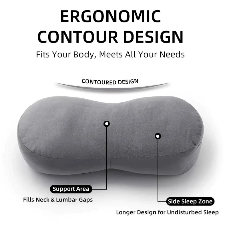 3D pillow, long diamond-shaped neck pillow, adult lumbar pillow, sleep pillow