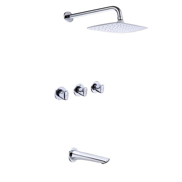 

OEM Chromed Brass Overhead Single Lever Wall Mounted Concealed Shower Set Bath & Shower Faucets