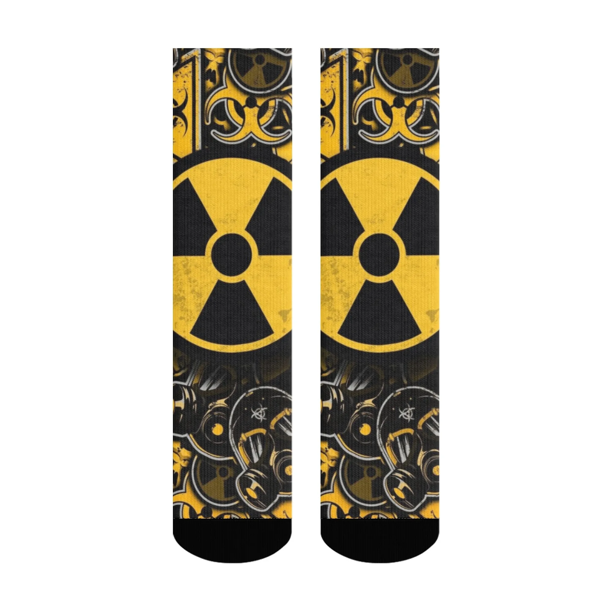 

Radiation Printed Socks Slim Fit Durable Lightweight Men's Socks Cycling Hiking Music Festival Novel Punk Compression Socks