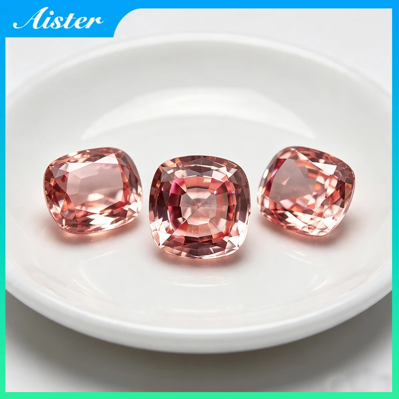 Lab Grown Padparadscha Gemstone Pagoda Cushion Sunset Color Quality for Jewelry Making with Certificate Lab Sapphire Diamonds