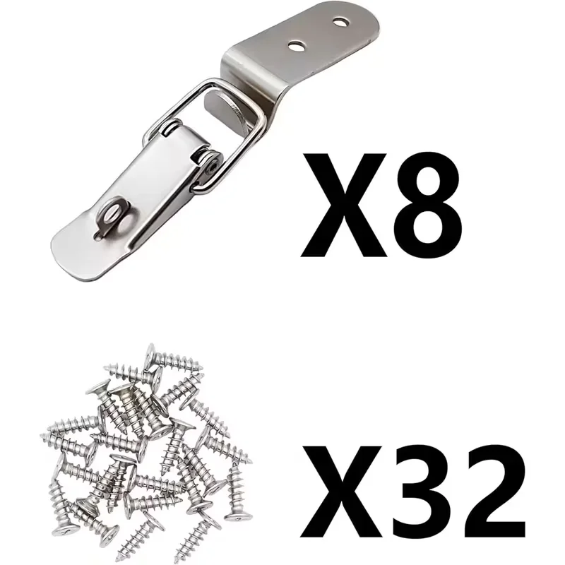 خزانة الربيع تحميل مزلاج الصيد تبديل غلق بمشبك صناديق تبديل غلق بمشبك الفولاذ المقاوم للصدأ انزلاق الباب أداة صندوق قفل مشبك الأجهزة #1