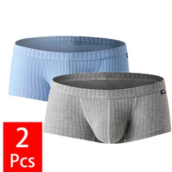 2 Pz/lotto Uomini Sexy Biancheria Intima Boxer Shorts Modale Cuecas Boxer U Convesso Pouch Mutandine Calzoncillos Slip Traspirante Mutande Maschili