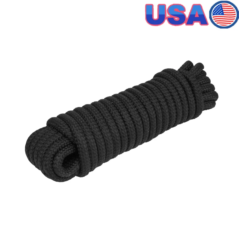 

16-жильный универсальный канат с ромбовидной оплеткой 1/2 дюйма x 50 футов, всепогодная нейлоновая жила, полиоболочка, гибкая, прочная, для морского кемпинга