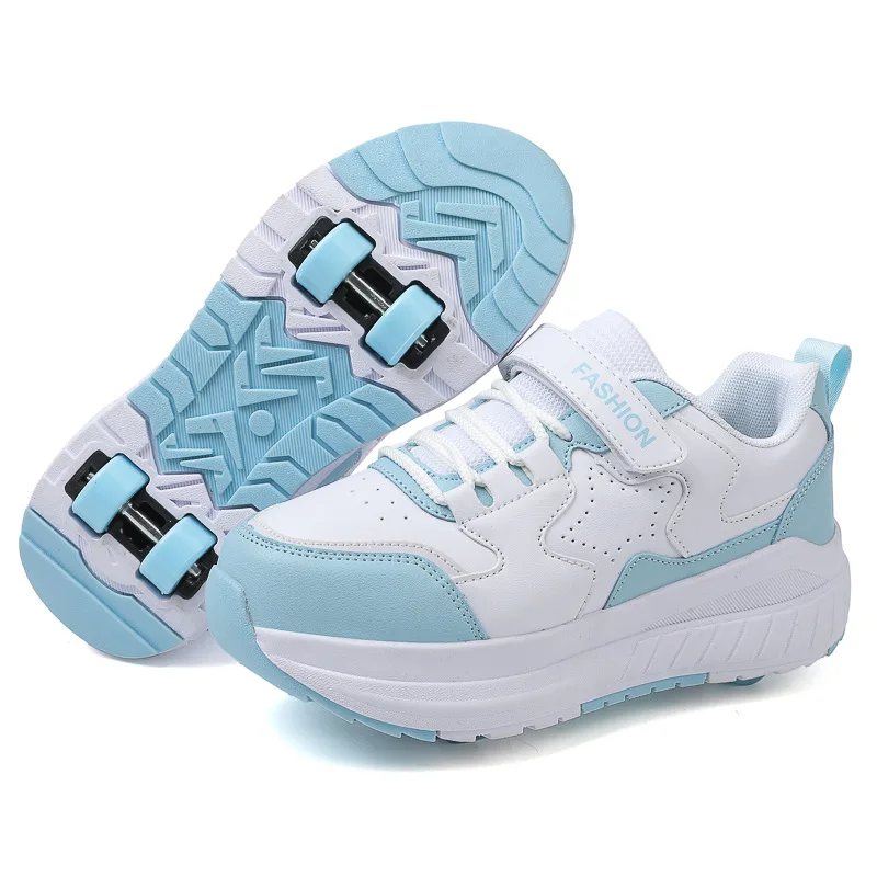 Roller Skating Shoes for Children, Deformation Casual Shoes , Comfortable Four Wheel, Fashionable Skate Shoes for Kids, 2025