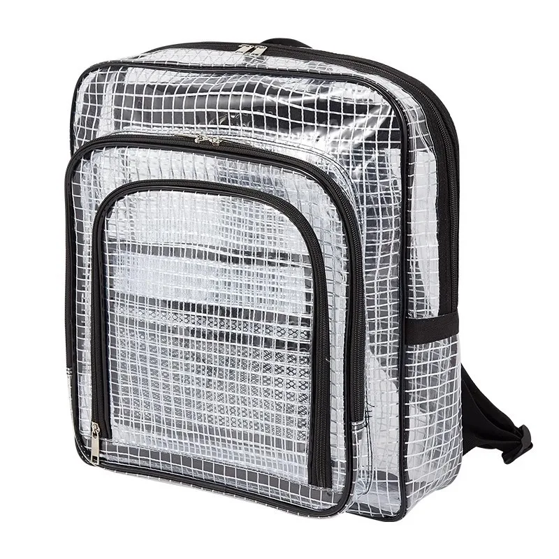 

Anti-Static Transparent Dust-Free Tool Bag Backpack 17 Inch 18 Inch Crossbody Bag PVC Mesh Double Shoulder Bag for Fitness