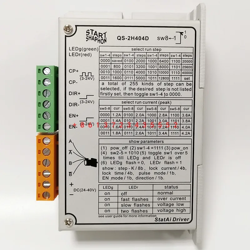 Controlador de motor paso a paso de arranque, en lugar de MS-2H057M QS-2H404D, adecuado para 42BYG250A/B/C y controlador de plasma