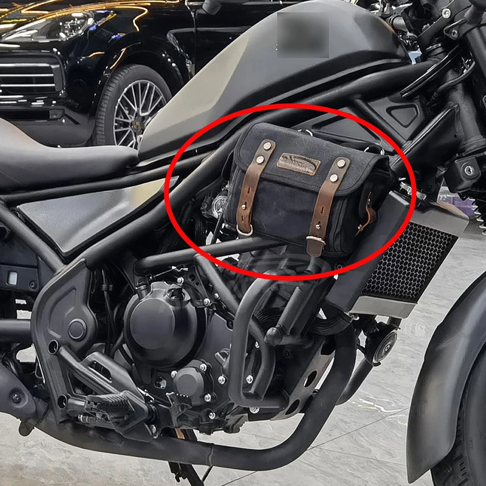 

Removable Motorcycle Side Bag Waterproof Commuter Universal Canvas Backpack Knight Riding Lock Tools Bike Bag