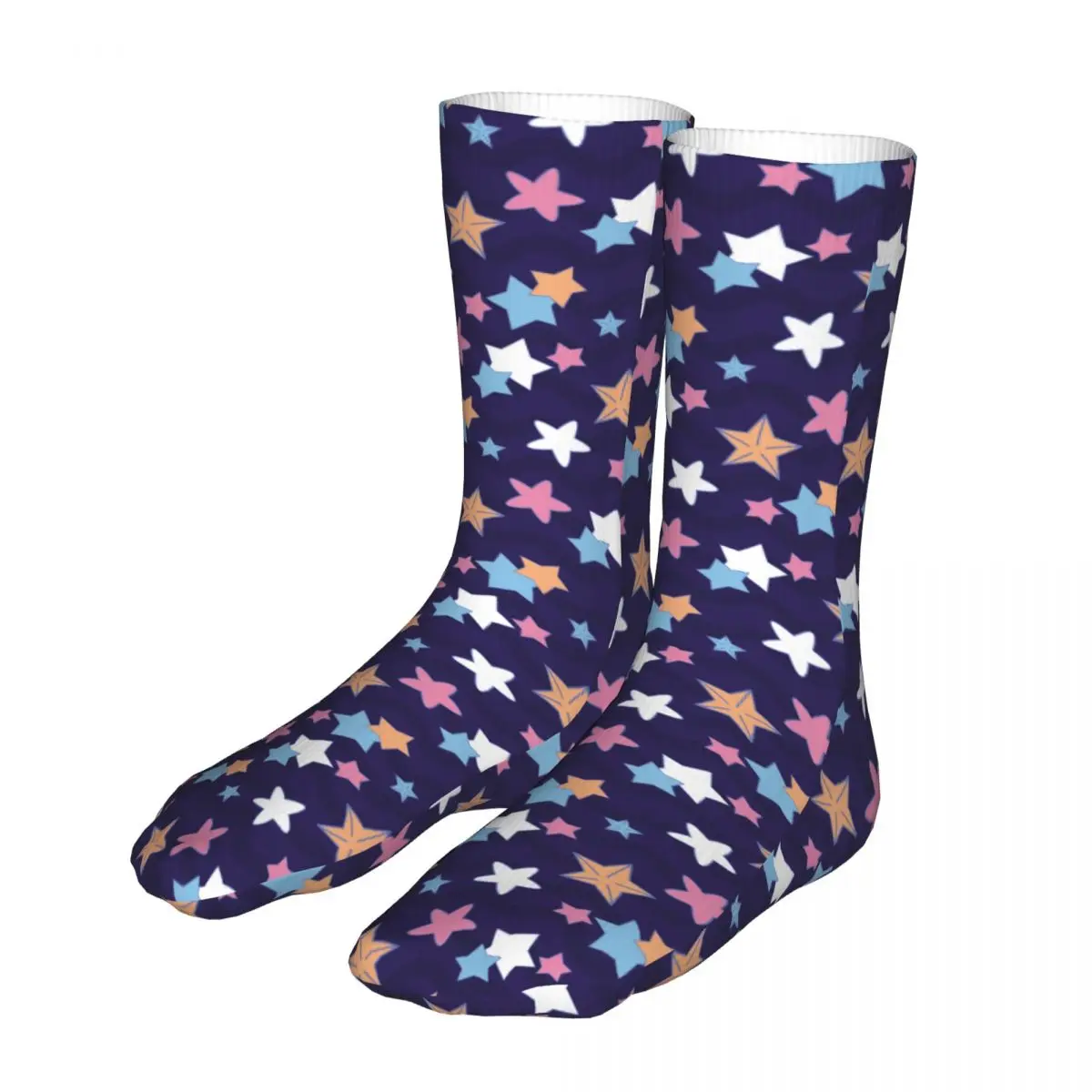 

Compression Starry Night Sky In Wave Stars Woman Socks 2022 Men Sport Socks