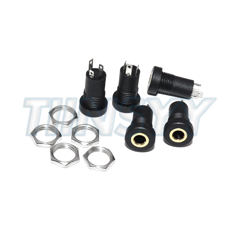 5PCS 3.5MM Audio Jack Socket Stereo 3 Pole Solder Panel Mount With Nut Connector Headphone Female Socket PJ-392A PJ392A
