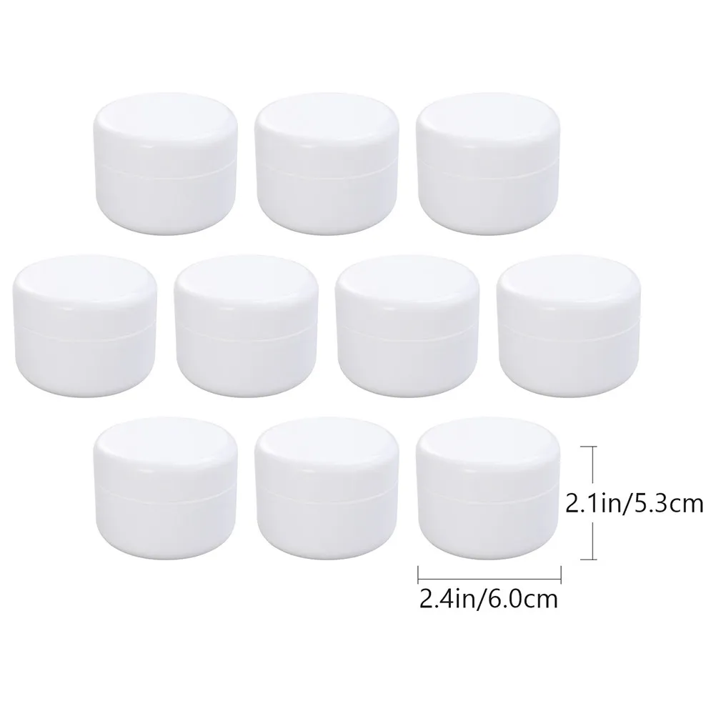10Pcs Travel Cream Jars Small PP Plastic Cosmetic Containers Portable Refillable Storage Pots