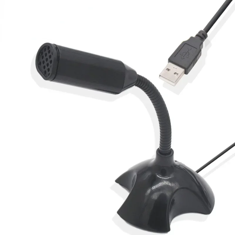 

Universal USB Mini Desktop Speech Microphone for PC Laptop Gaming Chatting Studio Speech Mic Stand, New Computer