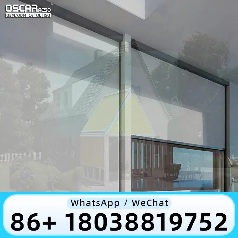 Electric Automatic PVC Coated Vertical Awning Single or Double Side Built in Installation for Fabric Extension Rolling shutter
