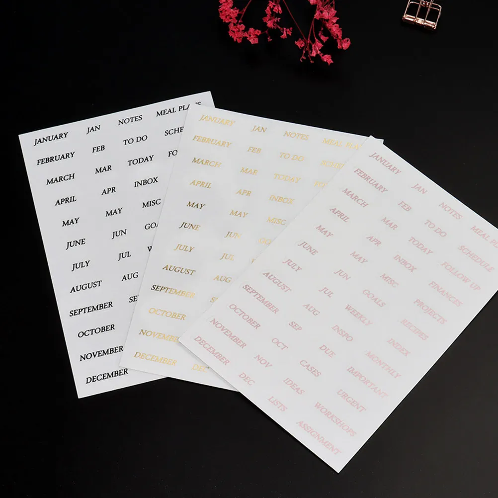 A5 Transparent PP Divider with Monthly Stickers Index Tabs 6 Holes Round Ring Binder Notebook Planner Organizer File Folder