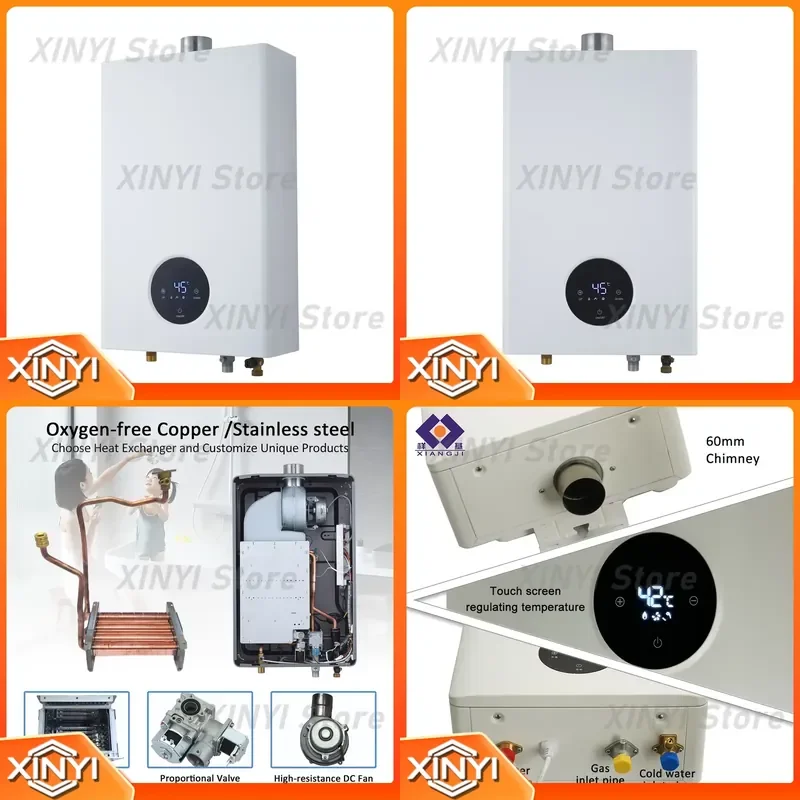 For Water Heater 16L Tankless Gas Water Heater Household Instantaneous Calentador De Agua Copper Heat Exchanger Constant