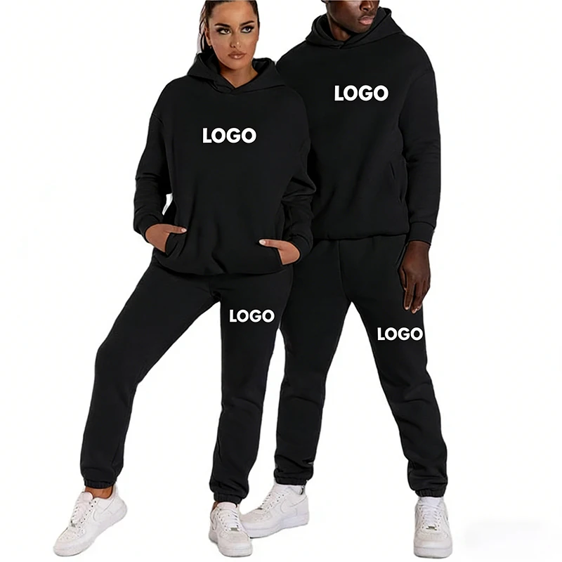 

Tailor Made Printed Men Women Tracksuit Hooded Sweatshirts and Jogger Pants High Quality Unisex Daily Casual Sports Hoodies Suit