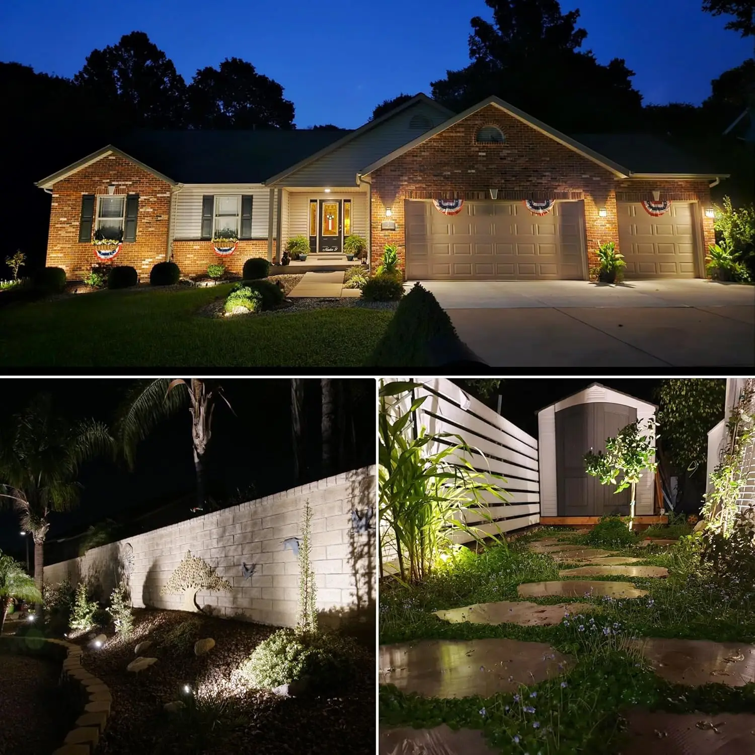 12    Landscape Lights with 300W Transformer 12-24V LED Landscape Lighting Kit 3000K Waterproof Aluminum La