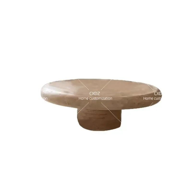 Nordic Natural Marble Coffee Table Round Cave Stone Modern Simple Living Room Center Table Artistic Design Home Furniture