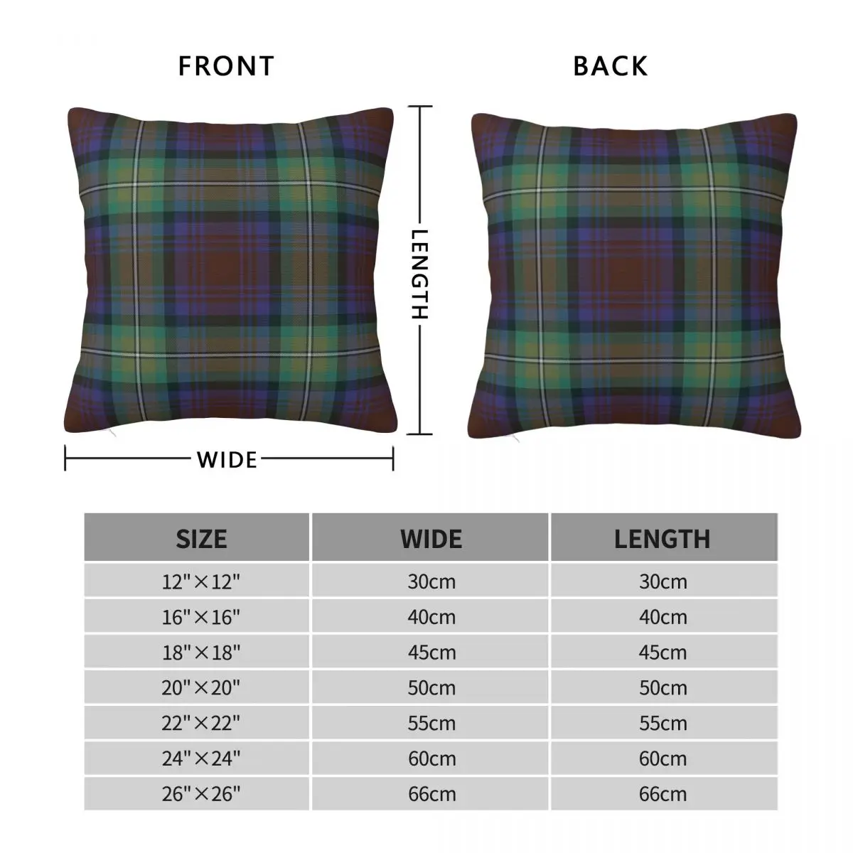 Isle Of Skye Tartan Square Pillowcase Polyester Linen Velvet Pattern Zip Decor Throw Pillow Case Bed Cushion Cover