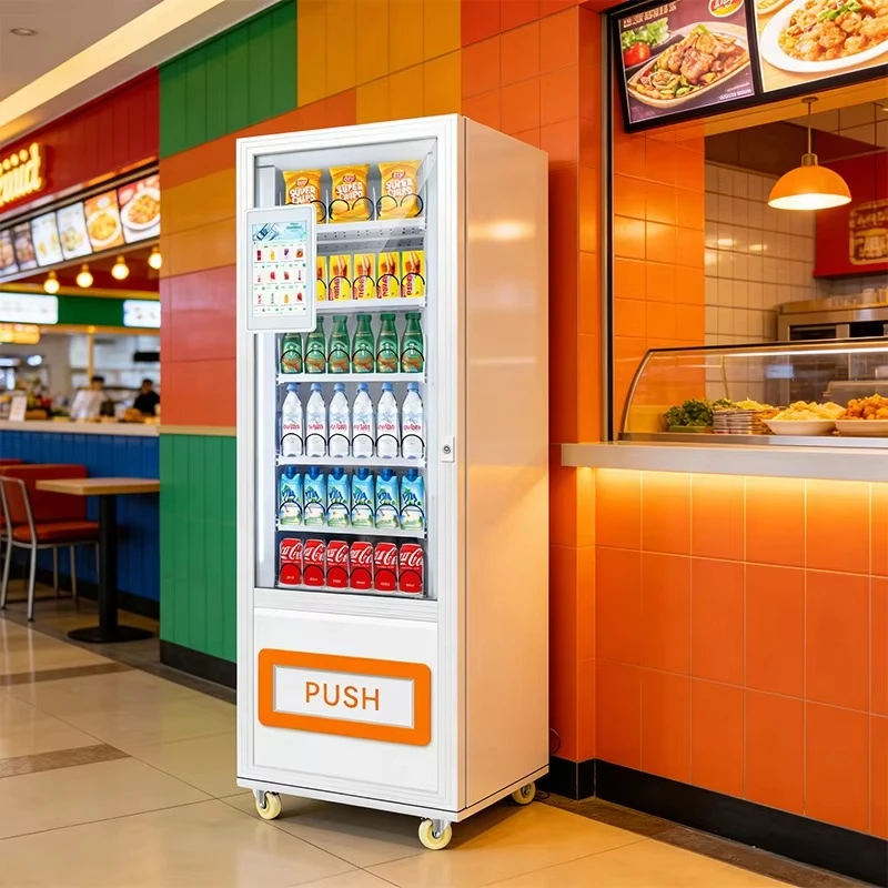 Customized Smart Touchscreen Self Service Vending Machine Snack Drink Combo Cashless Payment Android System Remote Management