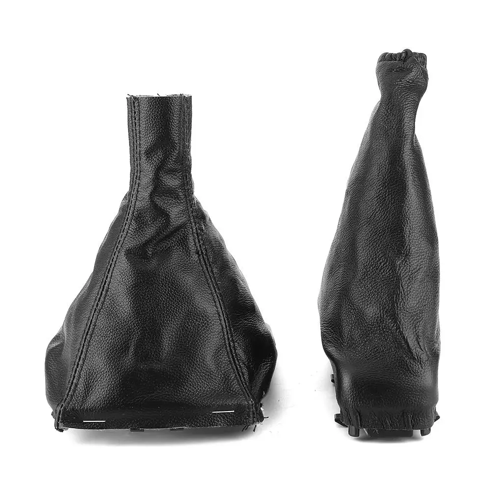 Gearshift & Handbrake Boot Black Artificial Leather Car Gearshift and Handbrake Boot Cover Gaiter Replacement for Opel astra