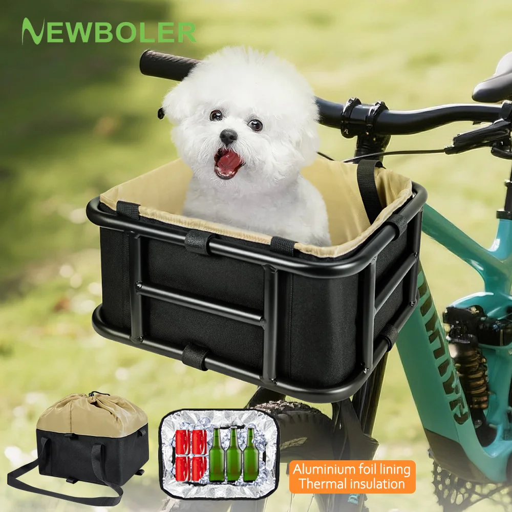 NEWBOLER E-Bike Cargo Rack Bag Iron Large Capacity Bike Basket Rear Rack Bike Baskets for Outdoor Travel Shopping MTB Road Bike