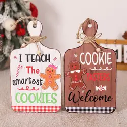 Christmas Gingerbread Man Wooden Ornaments Christmas Tree Gingerbread Decor Christmas Gingerbread Hangings Sign Welcome Front
