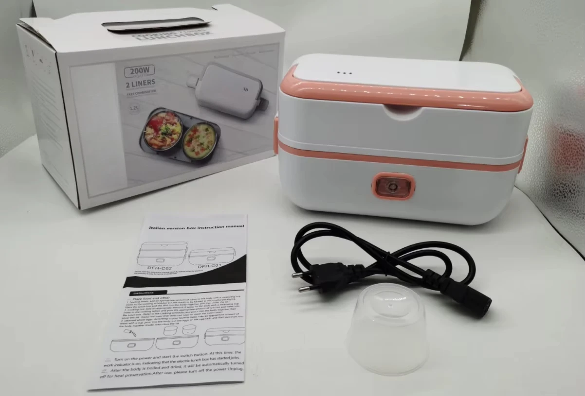 Simple, lightweight, compact, large capacity, convenient single-layer stainless steel USB lunch box