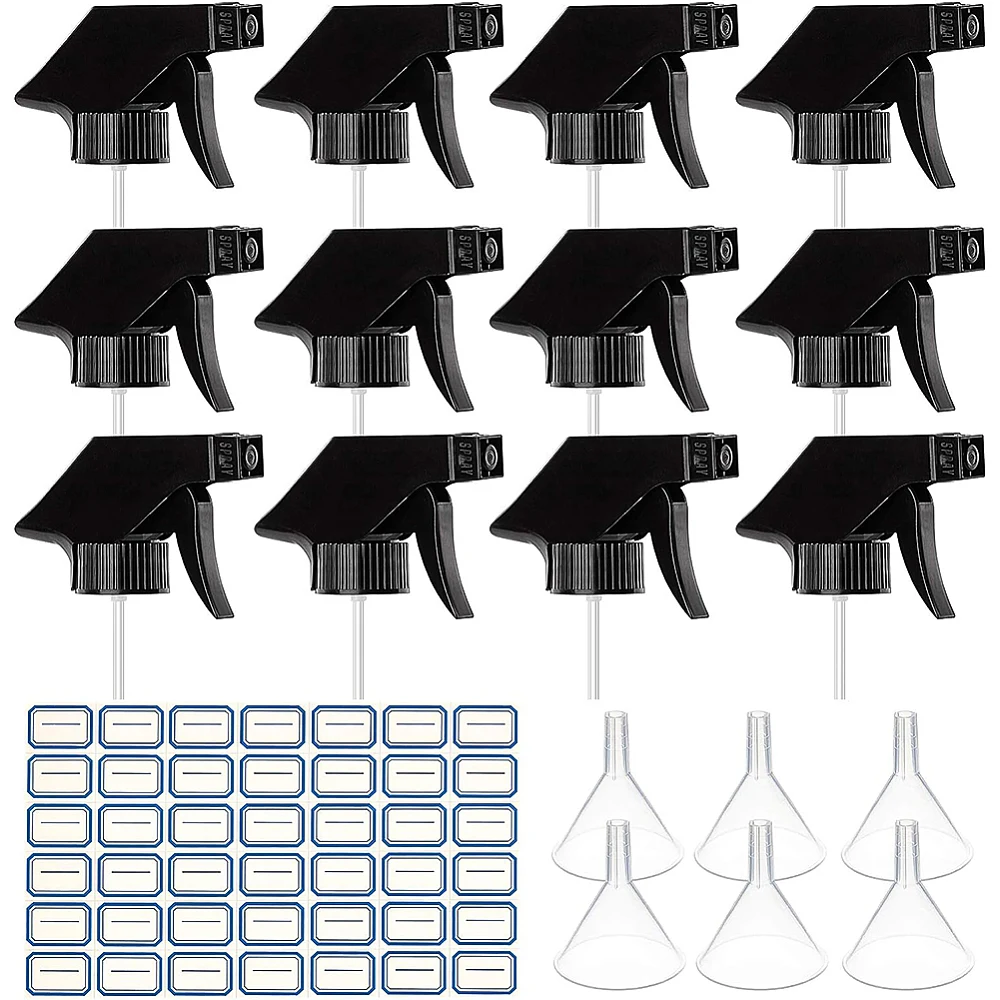 

1set Kit with Plastic Spray Head Funnel Hopper and Waterproof Sticker Labels Adhesive Stickers Mixed color