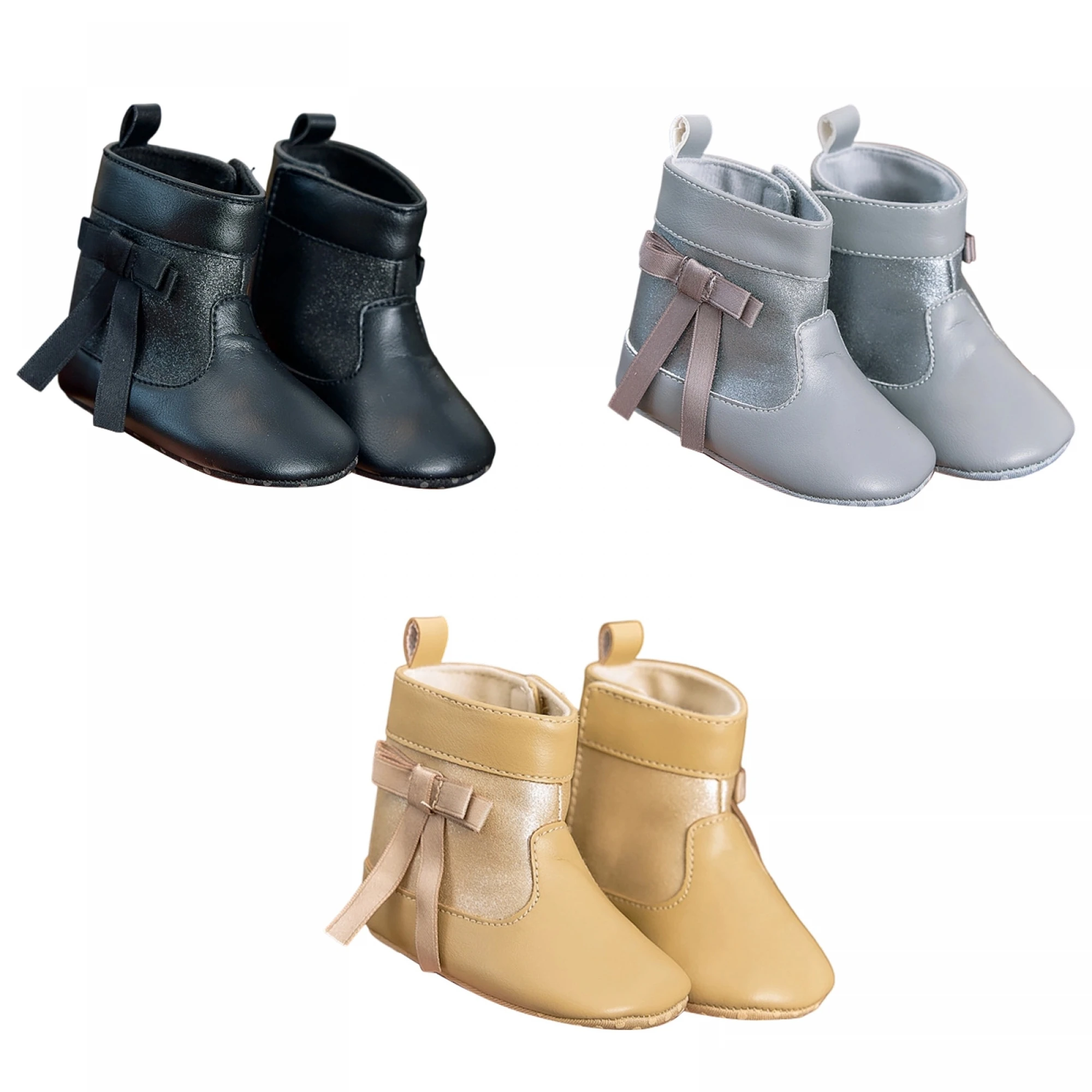 

Очаровательные ботильоны с бантом для маленьких девочек и противоскользящим захватом. Стильная детская зимняя обувь для активного отдыха в помещении и на открытом воздухе.